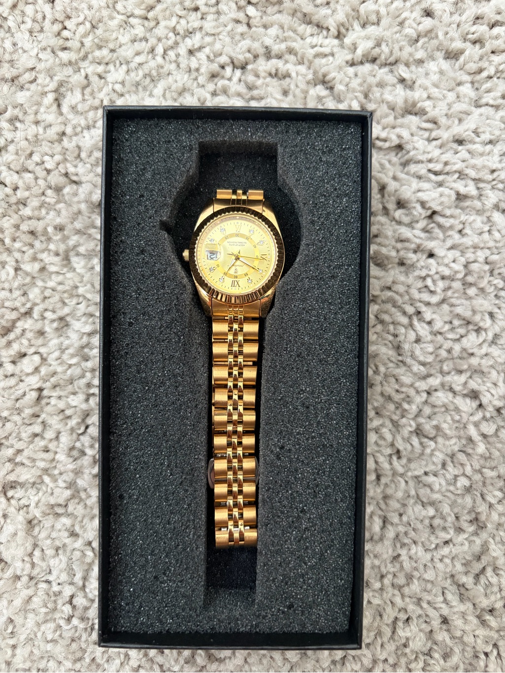 Poedagar Gold Watch Watch Jewelry Gold Bling Accesory